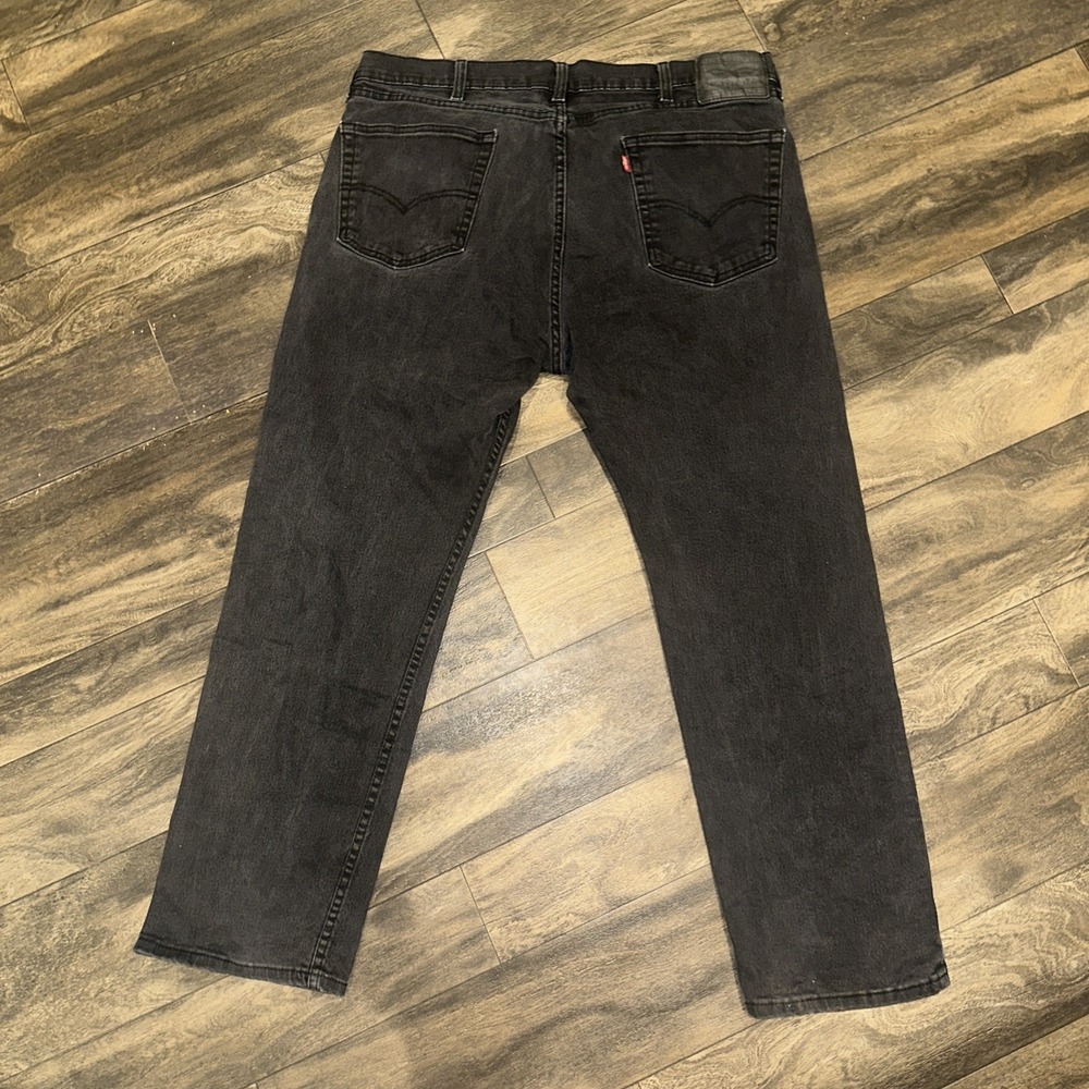 Levi's 505 Dark Wash Denim Jeans Straight Leg Regular Men's Size 38x30 Black